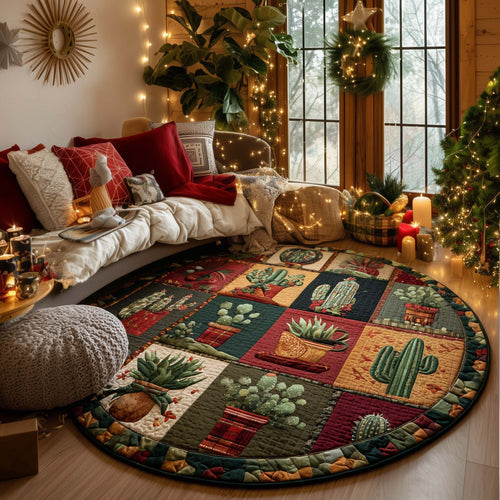 Cactus Patch Quilted Round Mat GFTOQA165