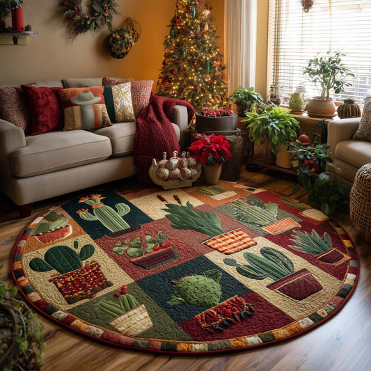 Cactus Patch Quilted Round Mat GFTOQA166