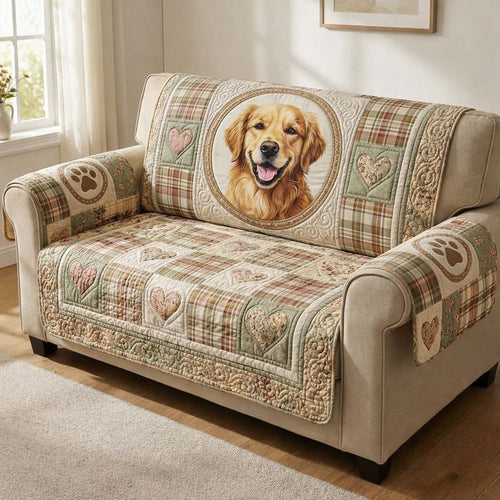 Golden Retriever Quilted Sofa Cover GFTOQA1688