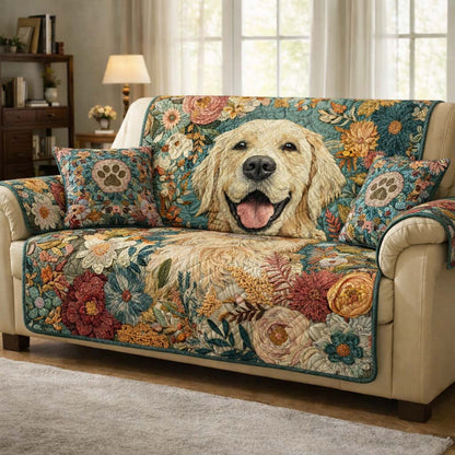 Golden Retriever Quilted Sofa Cover GFTOQA1691