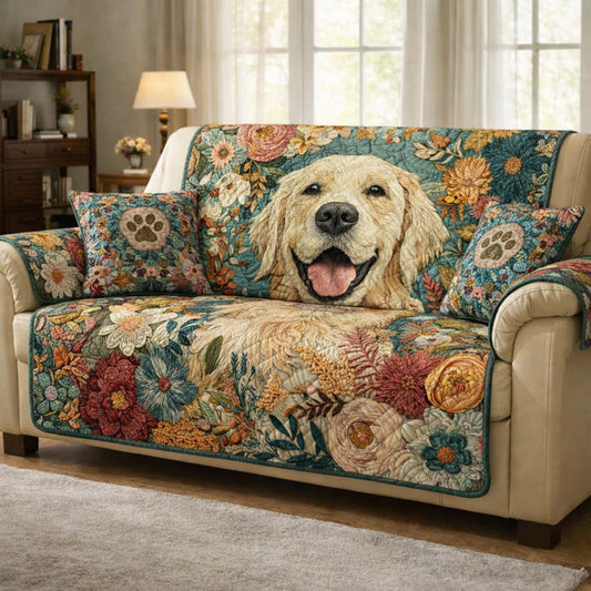 Golden Retriever Quilted Sofa Cover GFTOQA1691