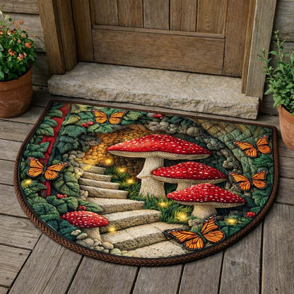 Mushroom Serenity Quilted Welcome Mat GFTOQA1693