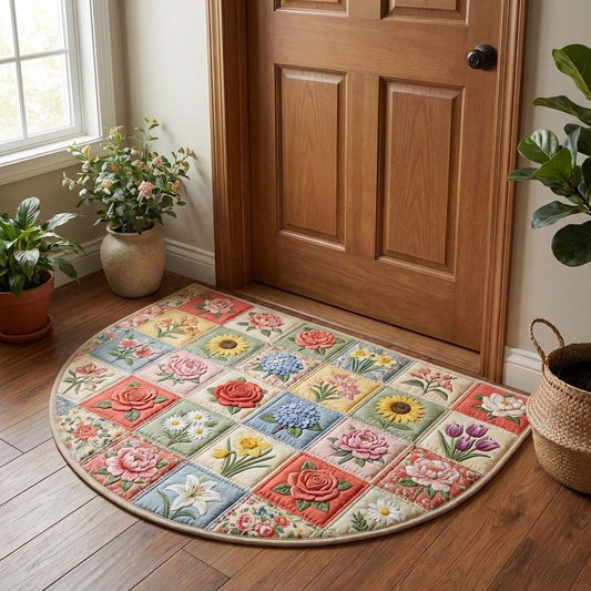 Floral Patch Quilted Welcome Mat GFTOQA1698