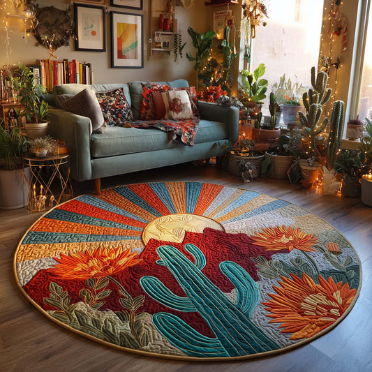 Sunrise Cactus Quilted Round Mat GFTOQA169