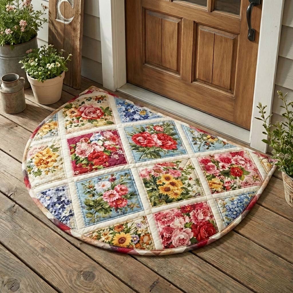 Spring Bloom Quilted Welcome Mat GFTOQA1700