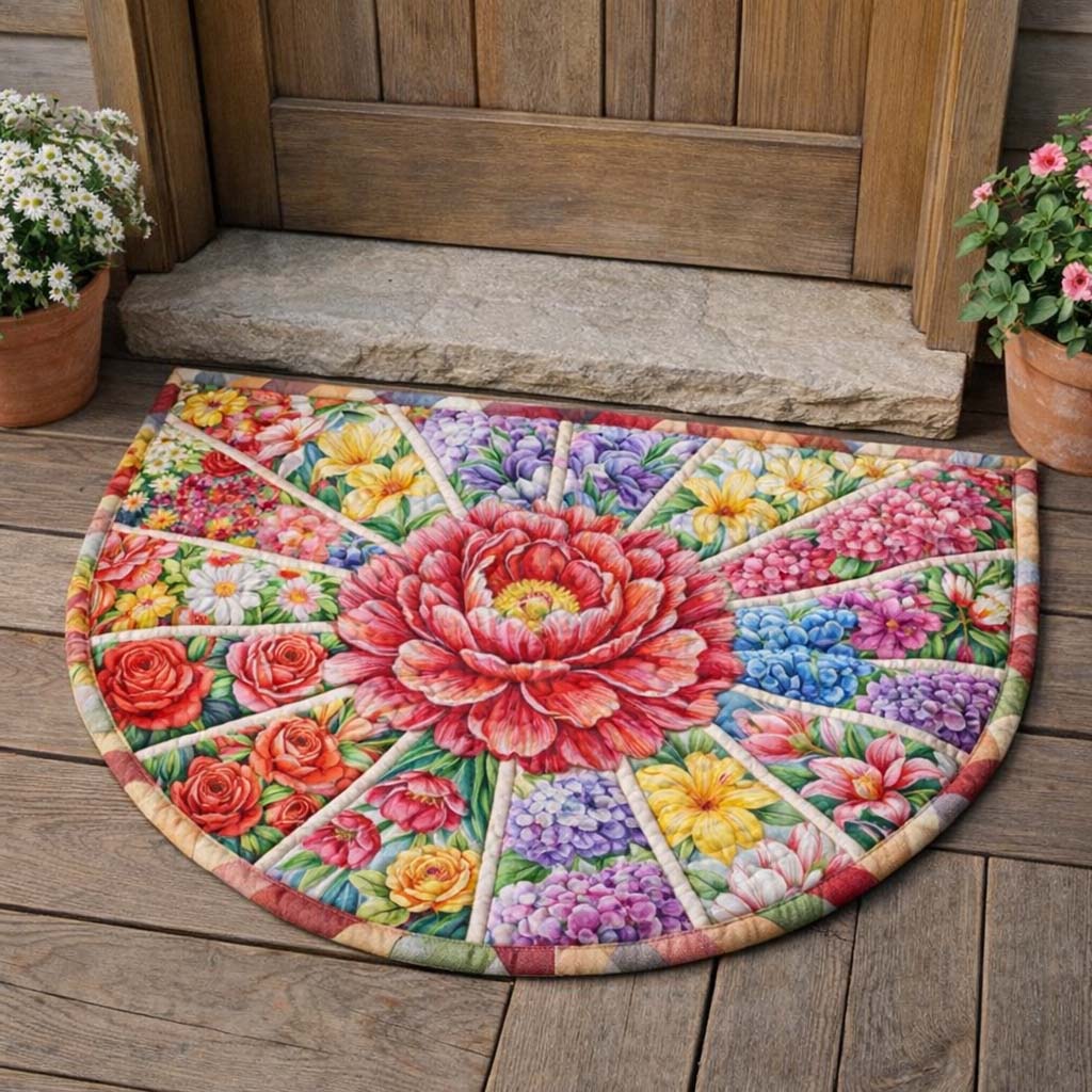 Spring Bloom Quilted Welcome Mat GFTOQA1702