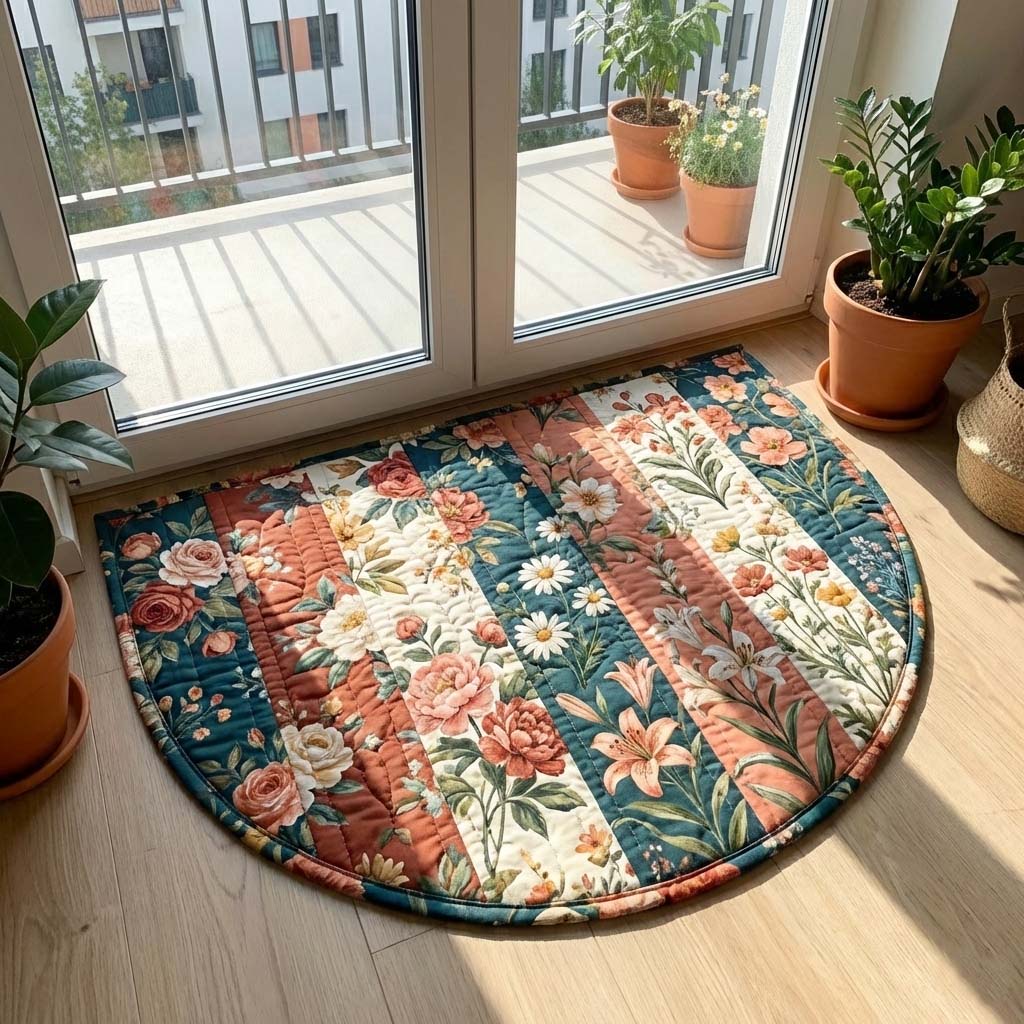 Floral Serenity Quilted Welcome Mat GFTOQA1704