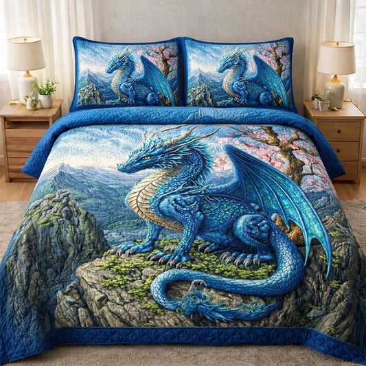Majestic Dragon 3-Piece Quilted Bedding Set GFTOQA1724
