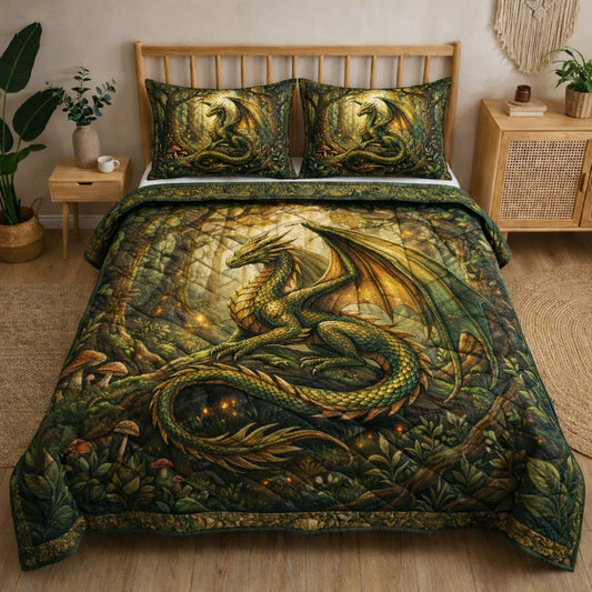 Majestic Dragon 3-Piece Quilted Bedding Set GFTOQA1729