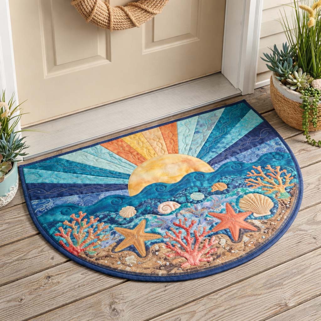 Welcoming Sun Quilted Welcome Mat GFTOQA1731
