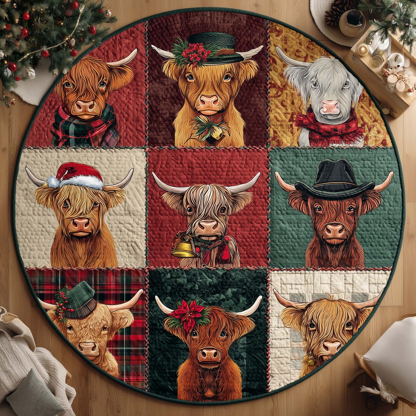Western Party Quilted Round Mat GFTOQA173