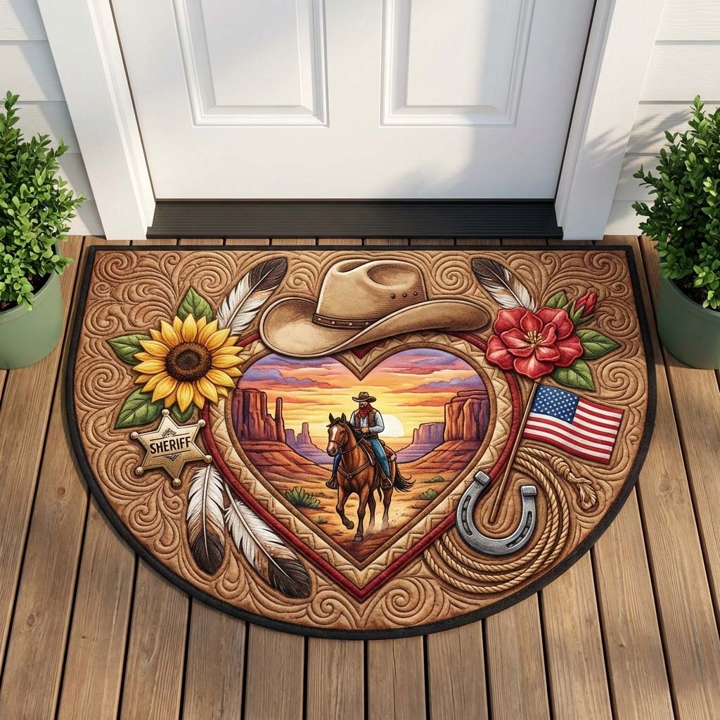 Western Spirit Quilted Welcome Mat GFTOQA1754