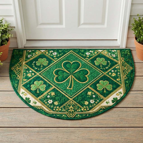Festive Shamrock Quilted Welcome Mat GFTOQA1758
