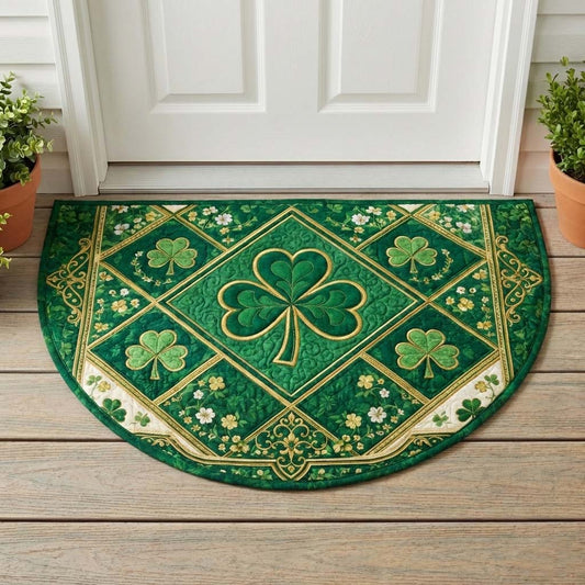Festive Shamrock Quilted Welcome Mat GFTOQA1758