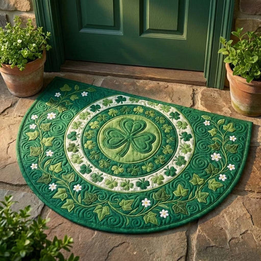Festive Shamrock Quilted Welcome Mat GFTOQA1762
