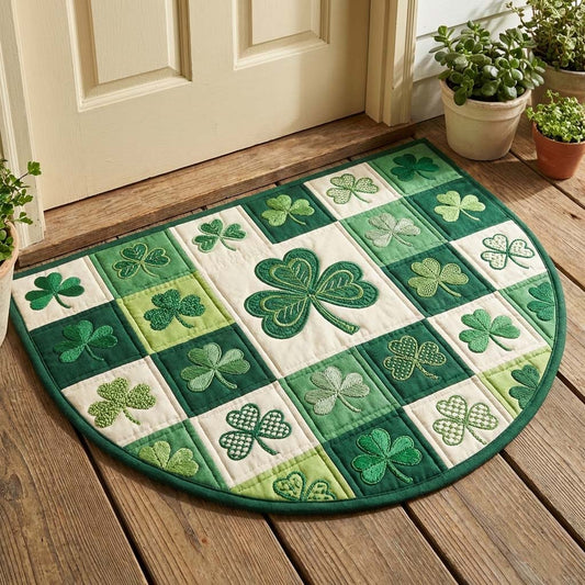 Festive Shamrock Quilted Welcome Mat GFTOQA1763