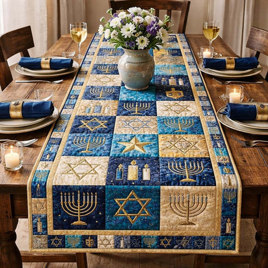 Hanukkah Patch Quilted Table Runner GFTOQA1776