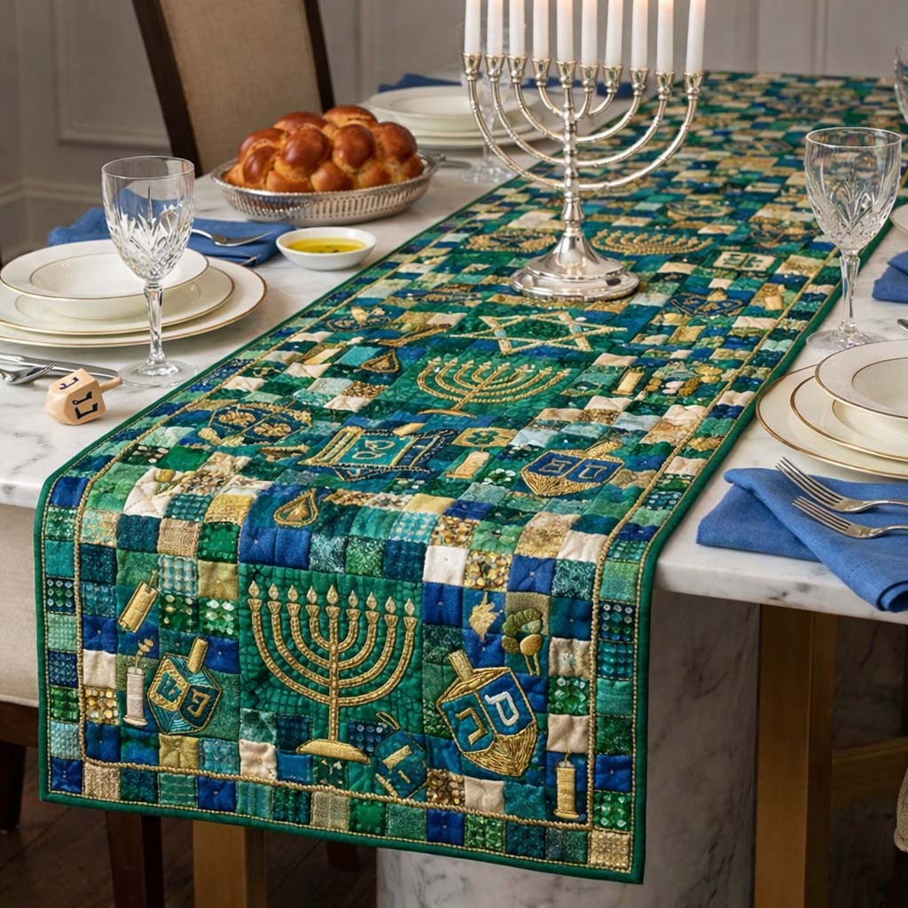 Hanukkah Patch Quilted Table Runner GFTOQA1777