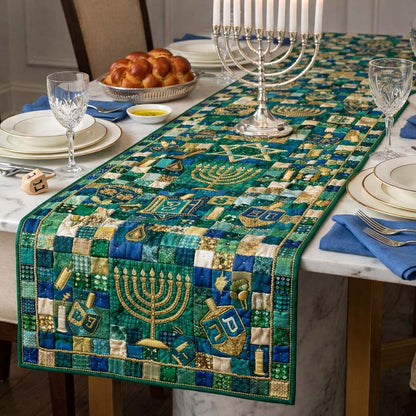 Hanukkah Patch Quilted Table Runner GFTOQA1777