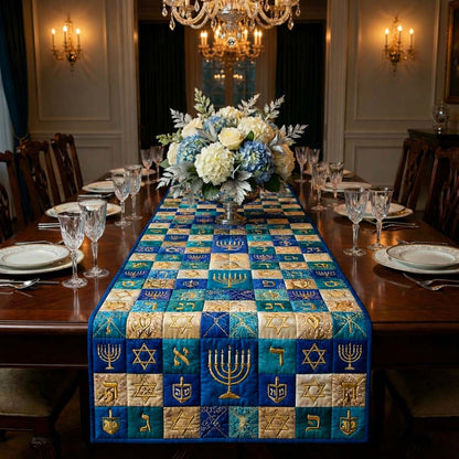 Hanukkah Patch Quilted Table Runner GFTOQA1779