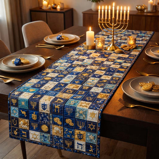 Hanukkah Patch Quilted Table Runner GFTOQA1780