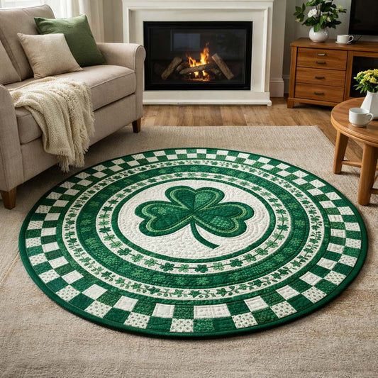 Festive Shamrock Quilted Round Mat GFTOQA1826