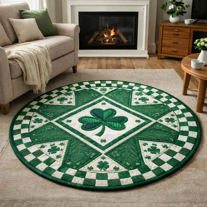 Festive Shamrock Quilted Round Mat GFTOQA1828