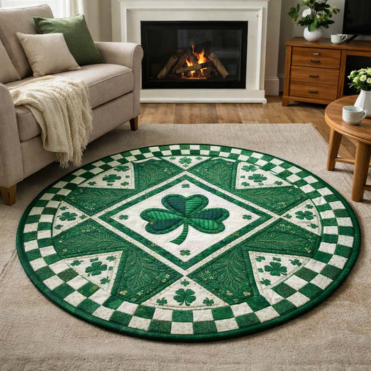 Festive Shamrock Quilted Round Mat GFTOQA1828