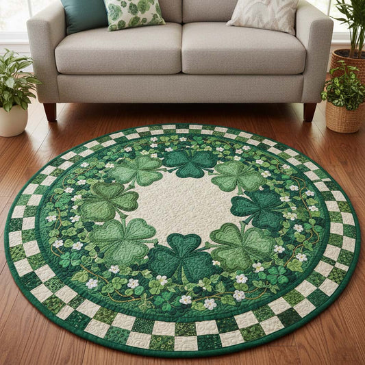Festive Shamrock Quilted Round Mat GFTOQA1829