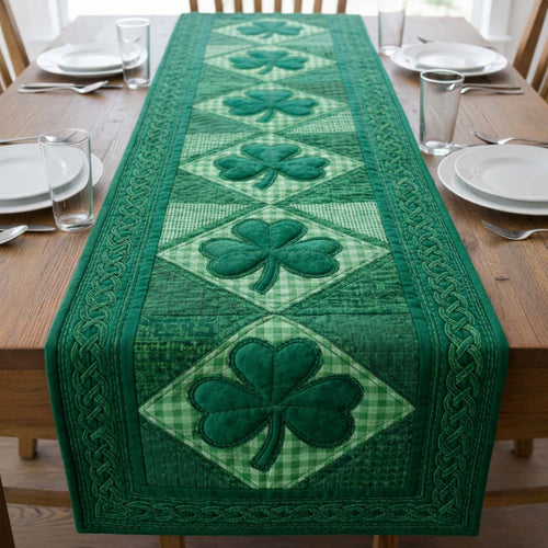 Festive Shamrock Quilted Table Runner GFTOQA1861