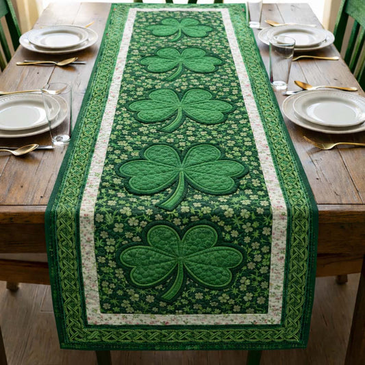 Festive Shamrock Quilted Table Runner GFTOQA1863