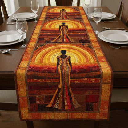 Golden Serenity Quilted Table Runner GFTOQA1867