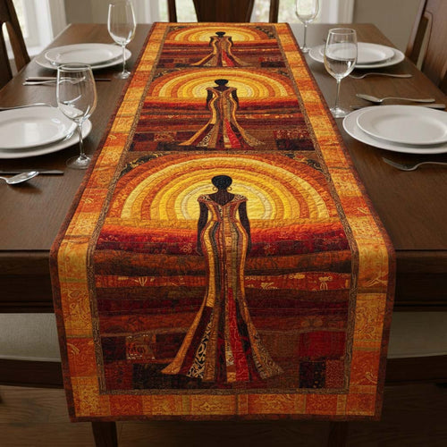 Golden Serenity Quilted Table Runner GFTOQA1867