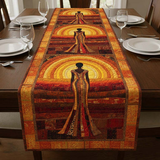 Golden Serenity Quilted Table Runner GFTOQA1867