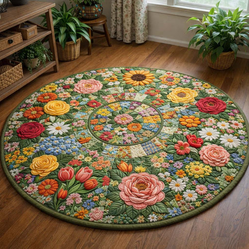 Floral Serenity Quilted Round Mat GFTOQA1894