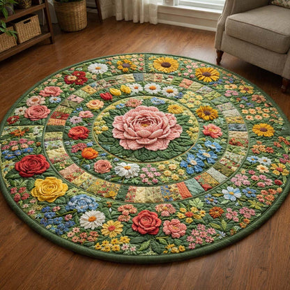 Floral Serenity Quilted Round Mat GFTOQA1895