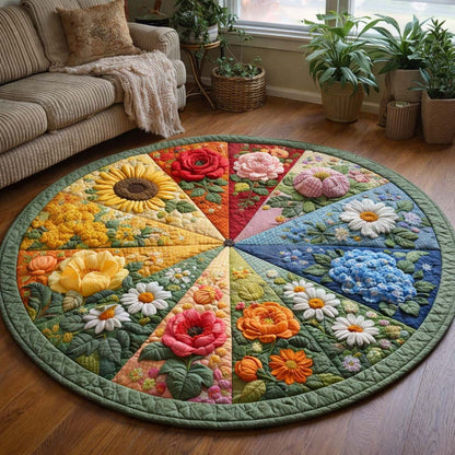Floral Serenity Quilted Round Mat GFTOQA1896