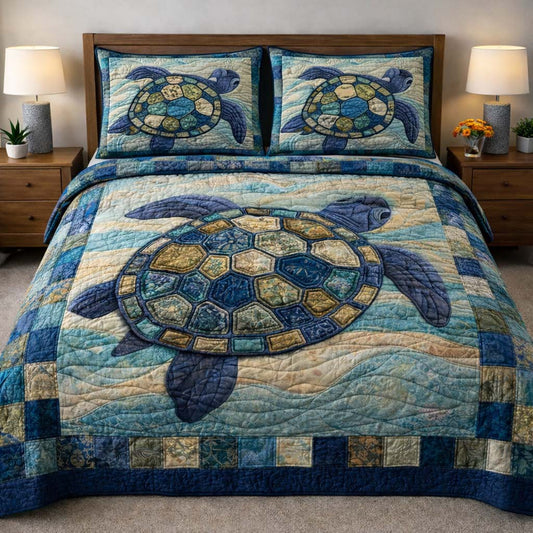 Turtle Serenity 3-Piece Quilted Bedding Set GFTOQA1897
