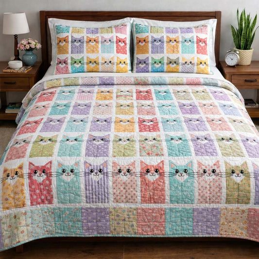 Cat Serenity 3-Piece Quilted Bedding Set GFTOQA1920