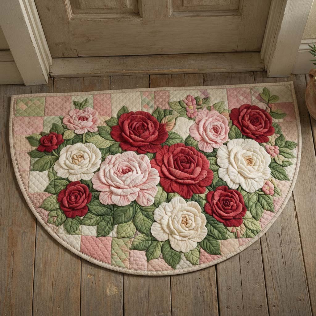 Welcoming Floral Quilted Welcome Mat GFTOQA1923