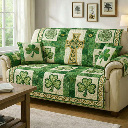 Emerald Fortune Quilted Sofa Cover GFTOQA1948