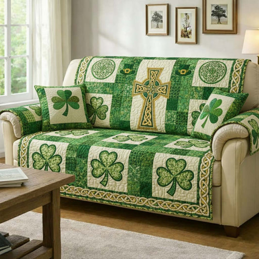 Emerald Fortune Quilted Sofa Cover GFTOQA1948
