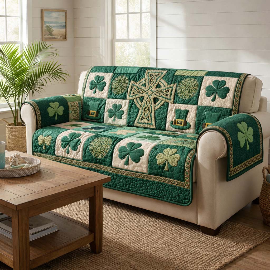 Emerald Fortune Quilted Sofa Cover GFTOQA1949