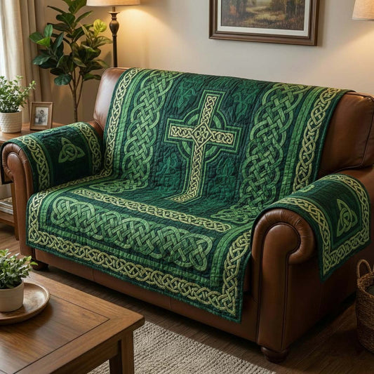 Emerald Charm Quilted Sofa Cover GFTOQA1953