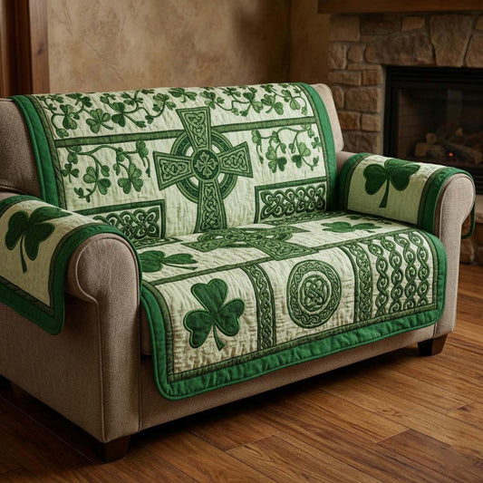 Emerald Charm Quilted Sofa Cover GFTOQA1954