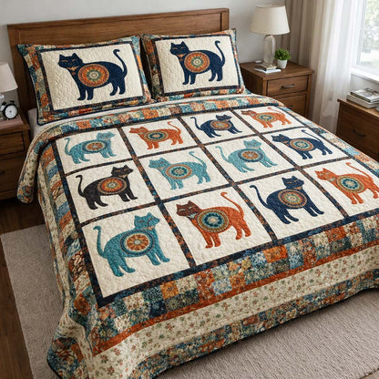 Cat Serenity 3-Piece Quilted Bedding Set GFTOQA1960