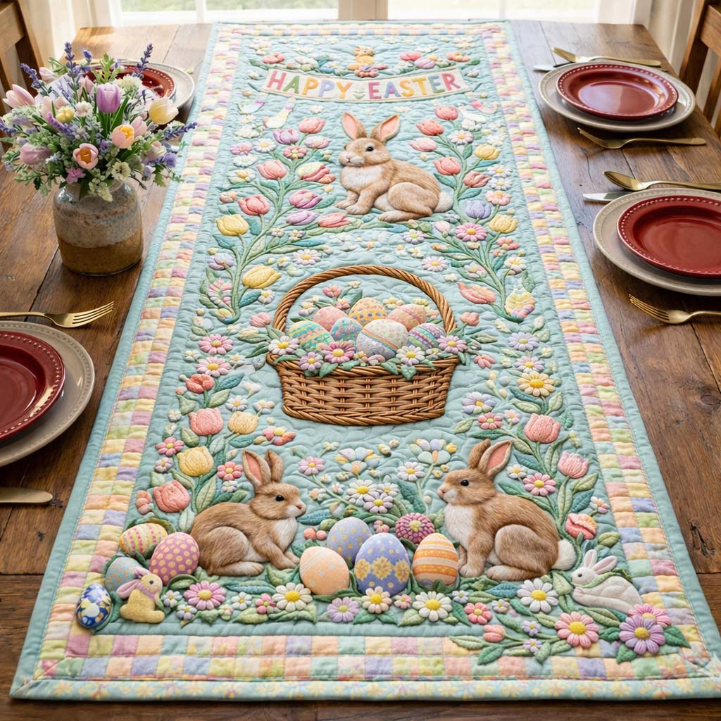 Happy Easter Quilted Table Runner GFTOQA2003