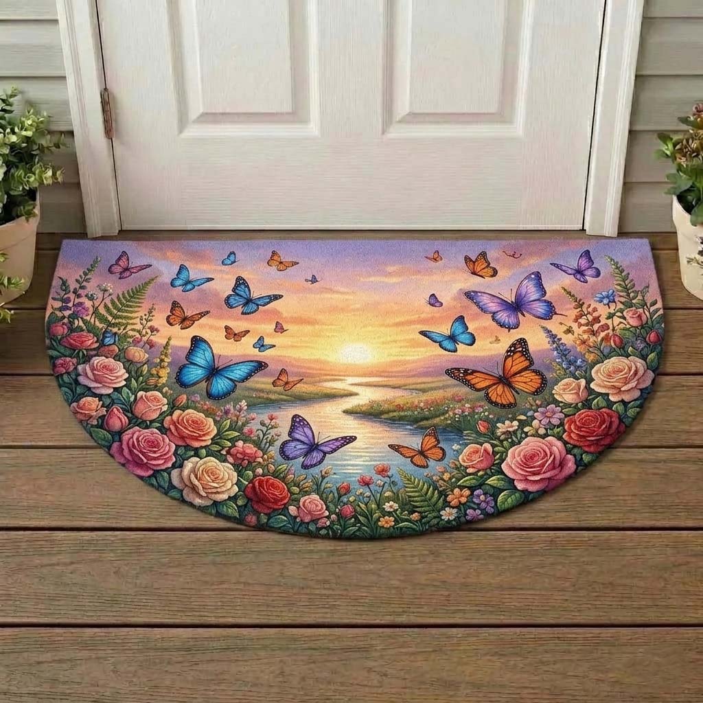 Welcoming Butterfly Quilted Welcome Mat GFTOQA2011