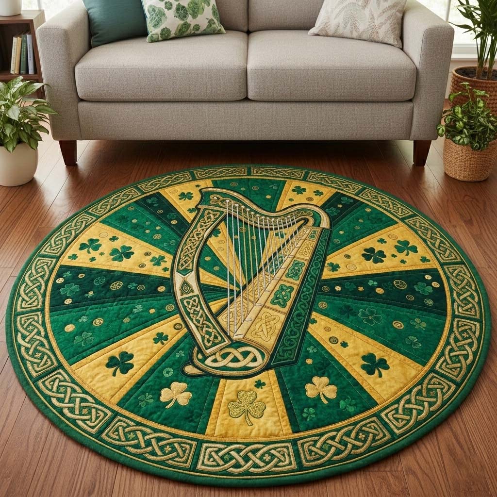 Emerald Anthem Quilted Round Mat GFTOQA2092