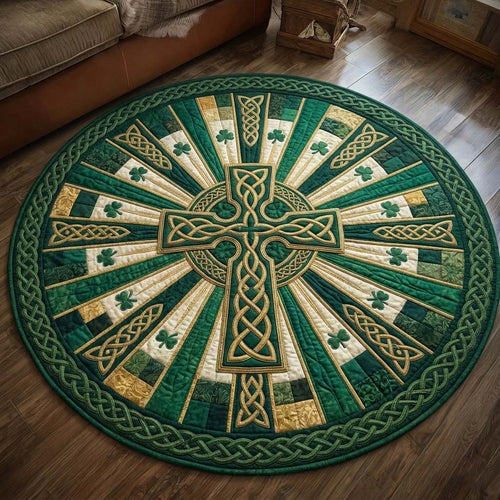 Emerald Cross Quilted Round Mat GFTOQA2096